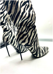 Zebra Mid Calf Boot
